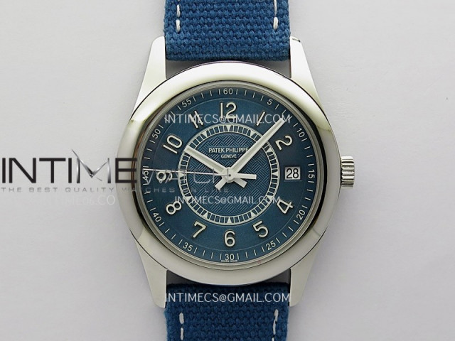 calatrava 6007a ss 3kf 11 best edition blue dial on blue leather strap a324 super clone v2