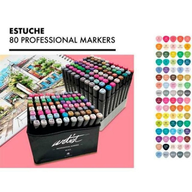 felt tip pens alex bog luxury multicolour 80 pieces double ended