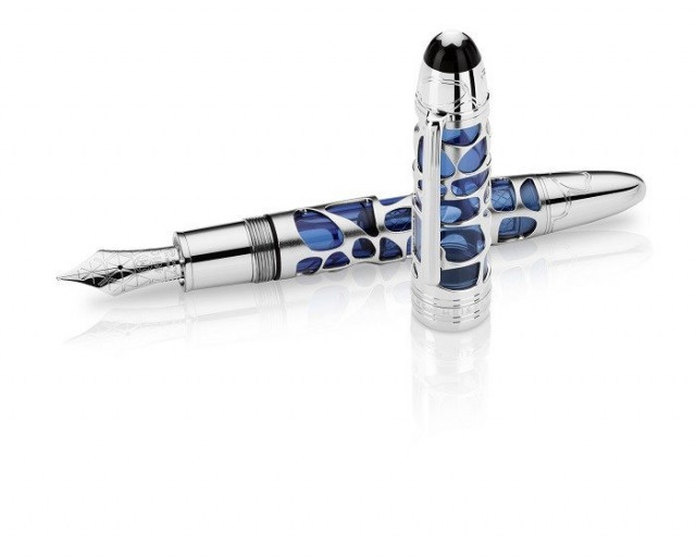 montblanc blue hour skeleton 149 fountain pen