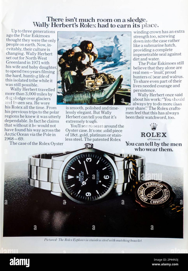 rolex oyster wally herbert advert in a natgeo magazine august 1974 2P44N3J