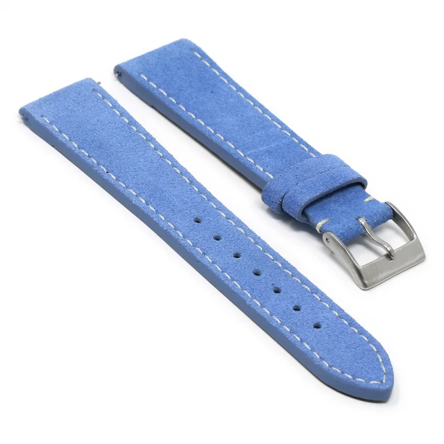 st34.5a Angle Light Blue StrapsCo Classic Suede Leather Watch Band Strap Mens Quick Release 16mm 18m