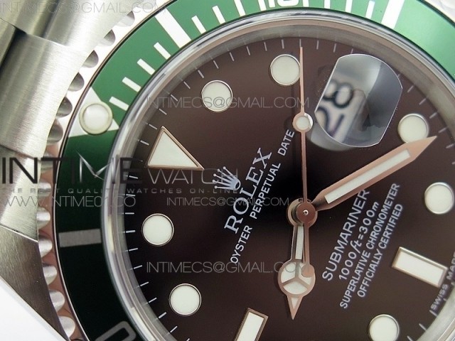 submariner 16610 lv green no rehaut engraving jf 1 1 best edition on ss bracelet sh3135