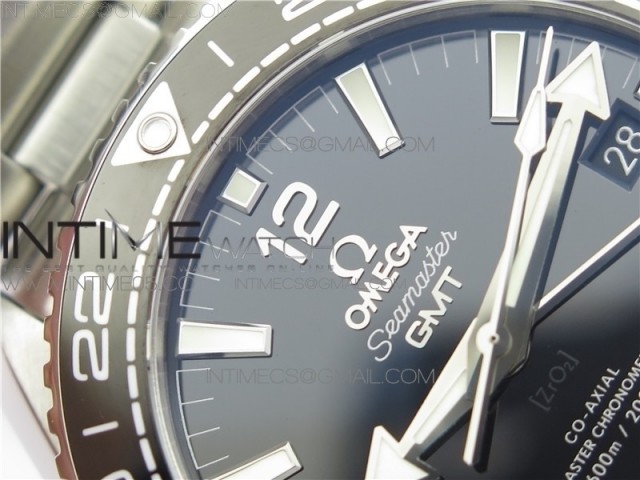 planet ocean 600m tai chi gmt 435mm vsf 1 1 best edition black white ceramic bezel and dial on ss br
