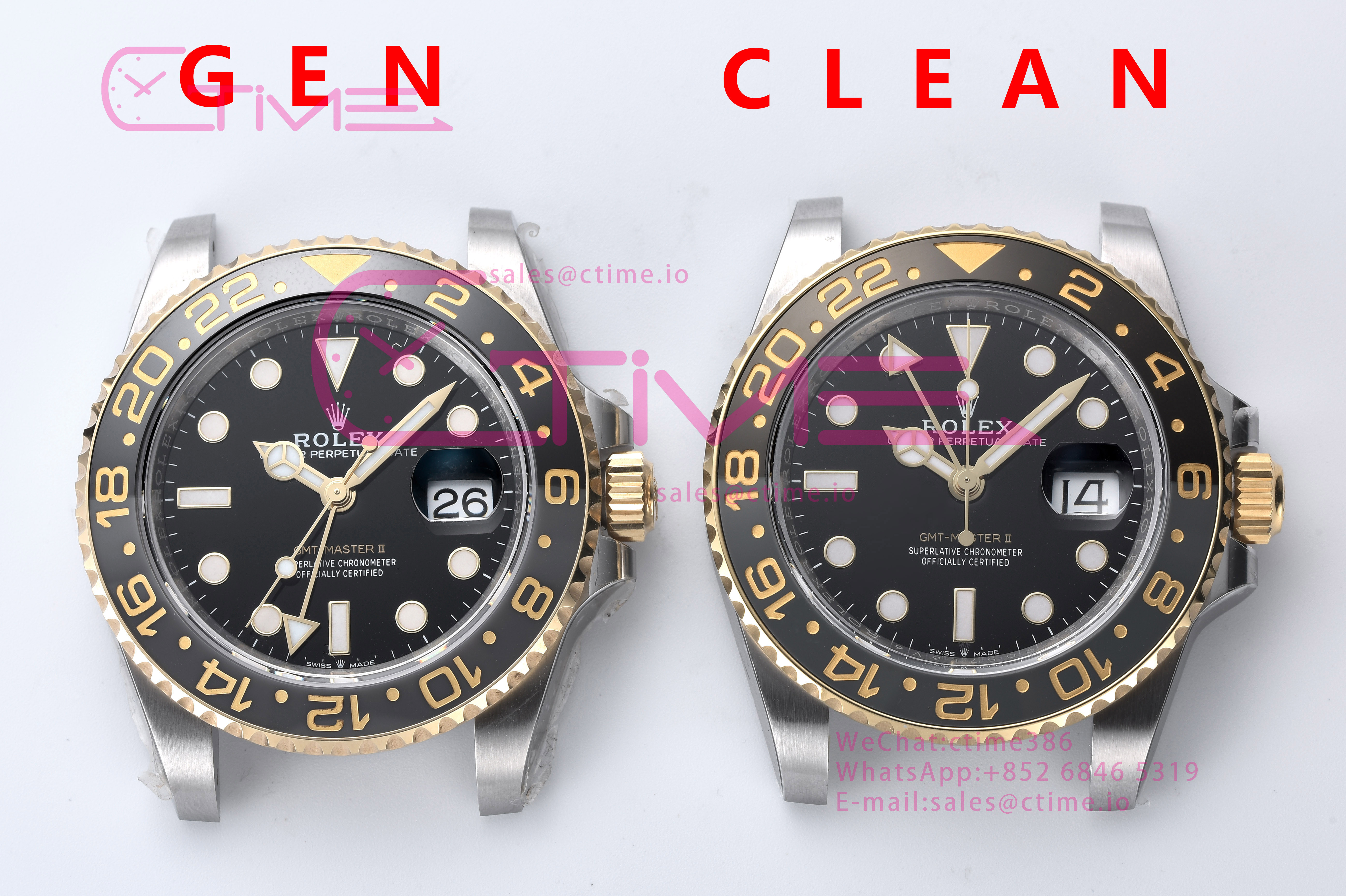 Clean new GMT II Black Grey 126713 comparison with GEN Replica