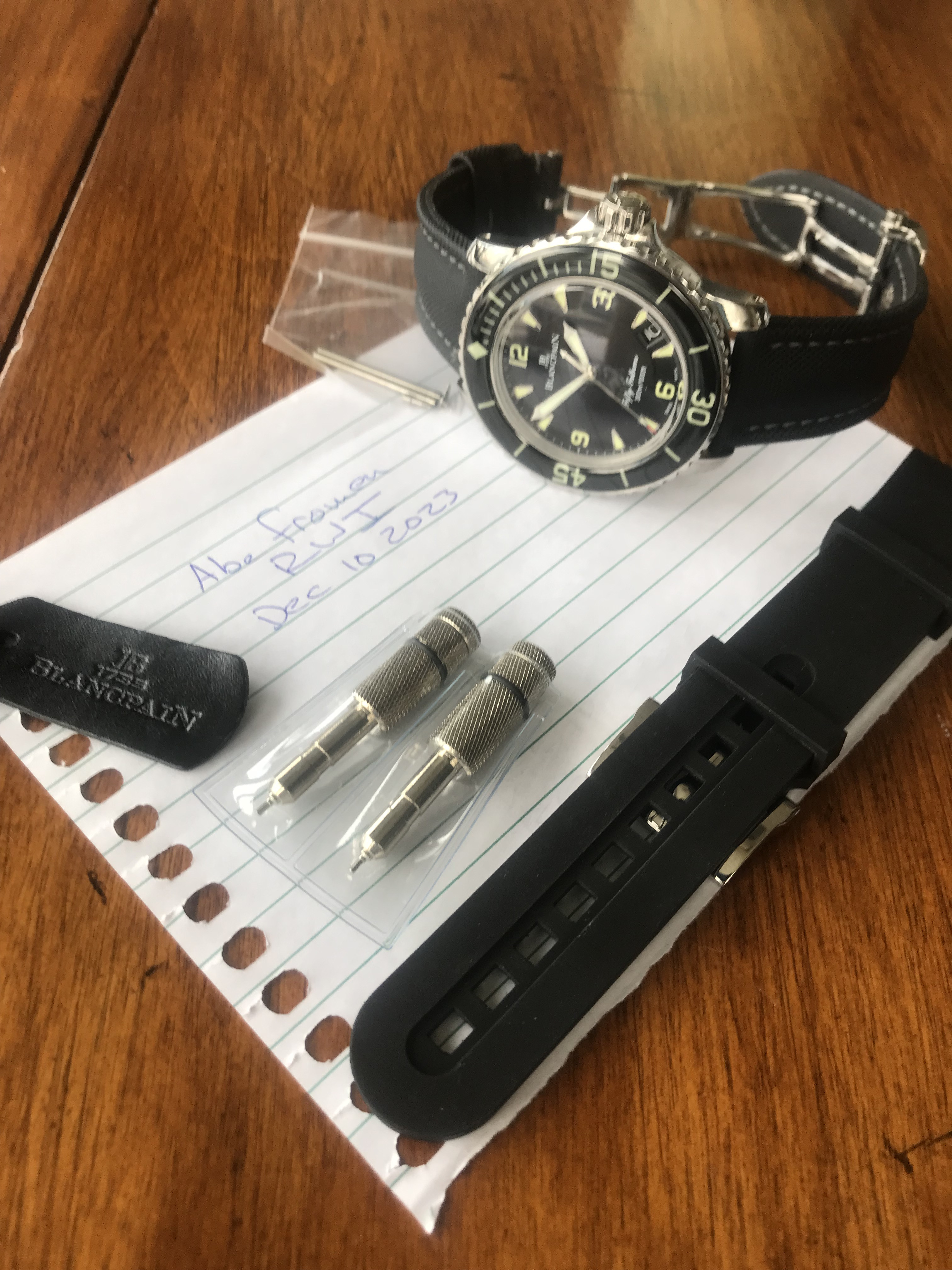 SOLD FS ZF Blancpain 50 Fathoms complete kit like new