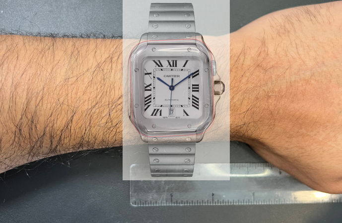 Cartier santos outlet large on wrist