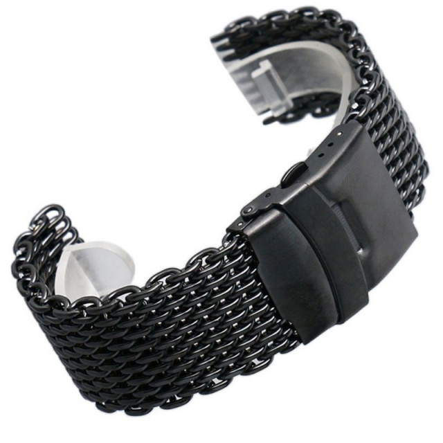 black shark mesh 20mm stainless steel bracelet