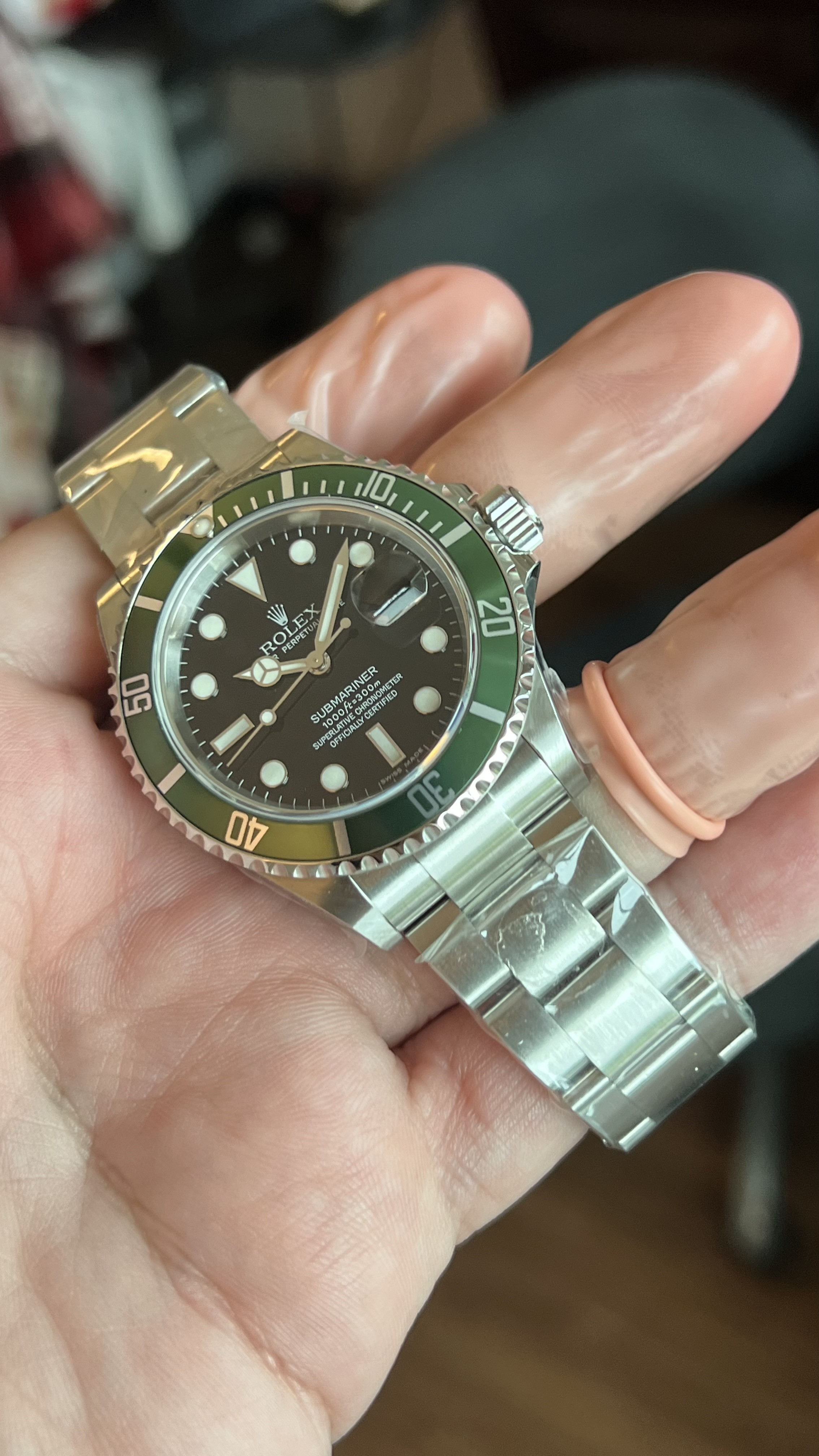 Rolex Submariner 50th Anniversary Automatic Replica Watch Black Dial Green  Bezel