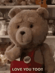 teddy bear love you too