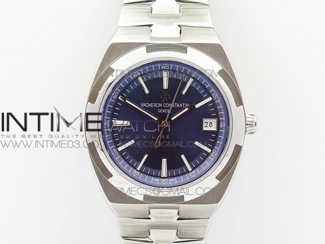 overseas 4500v ss 3af best edition blue dial on ss bracelet miyota 9015 to a5100